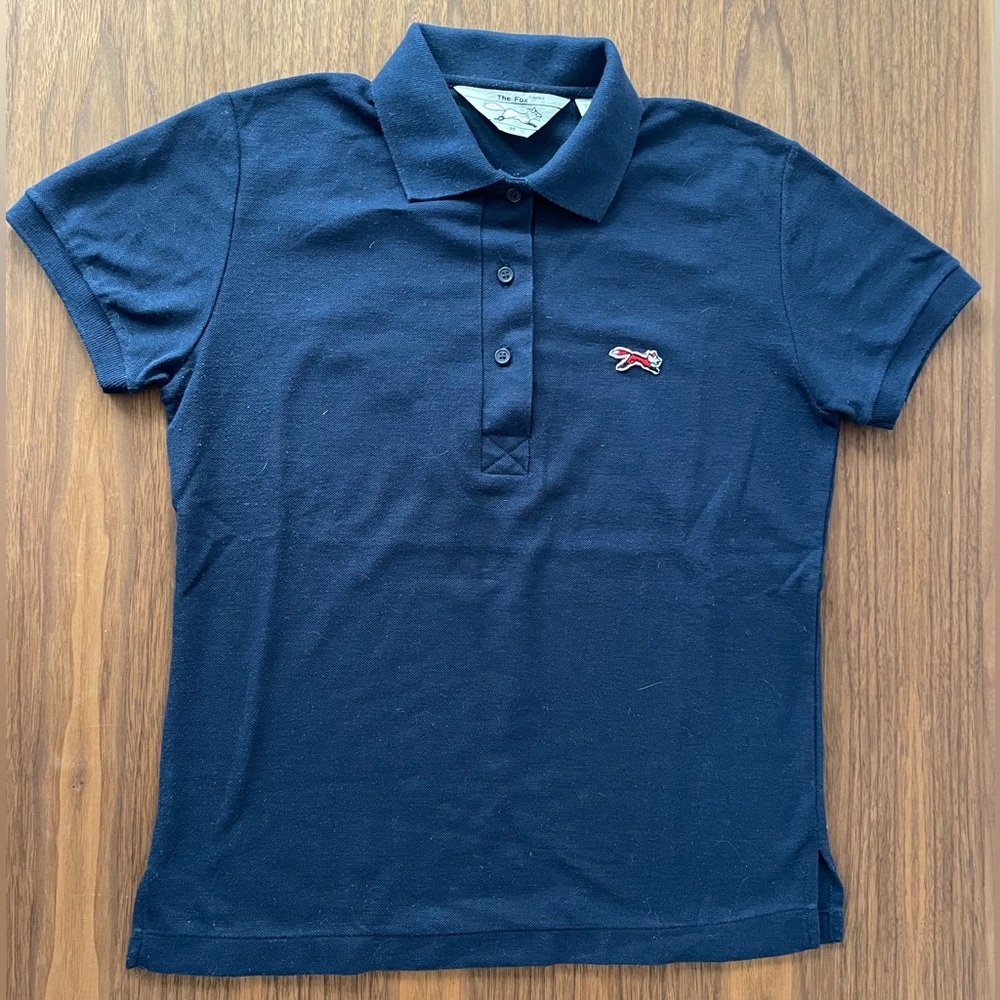 “The Fox” Brand Vintage Polo Shirt in Navy, Size M